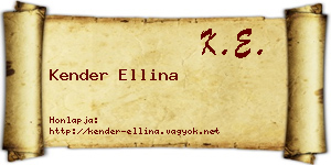 Kender Ellina névjegykártya